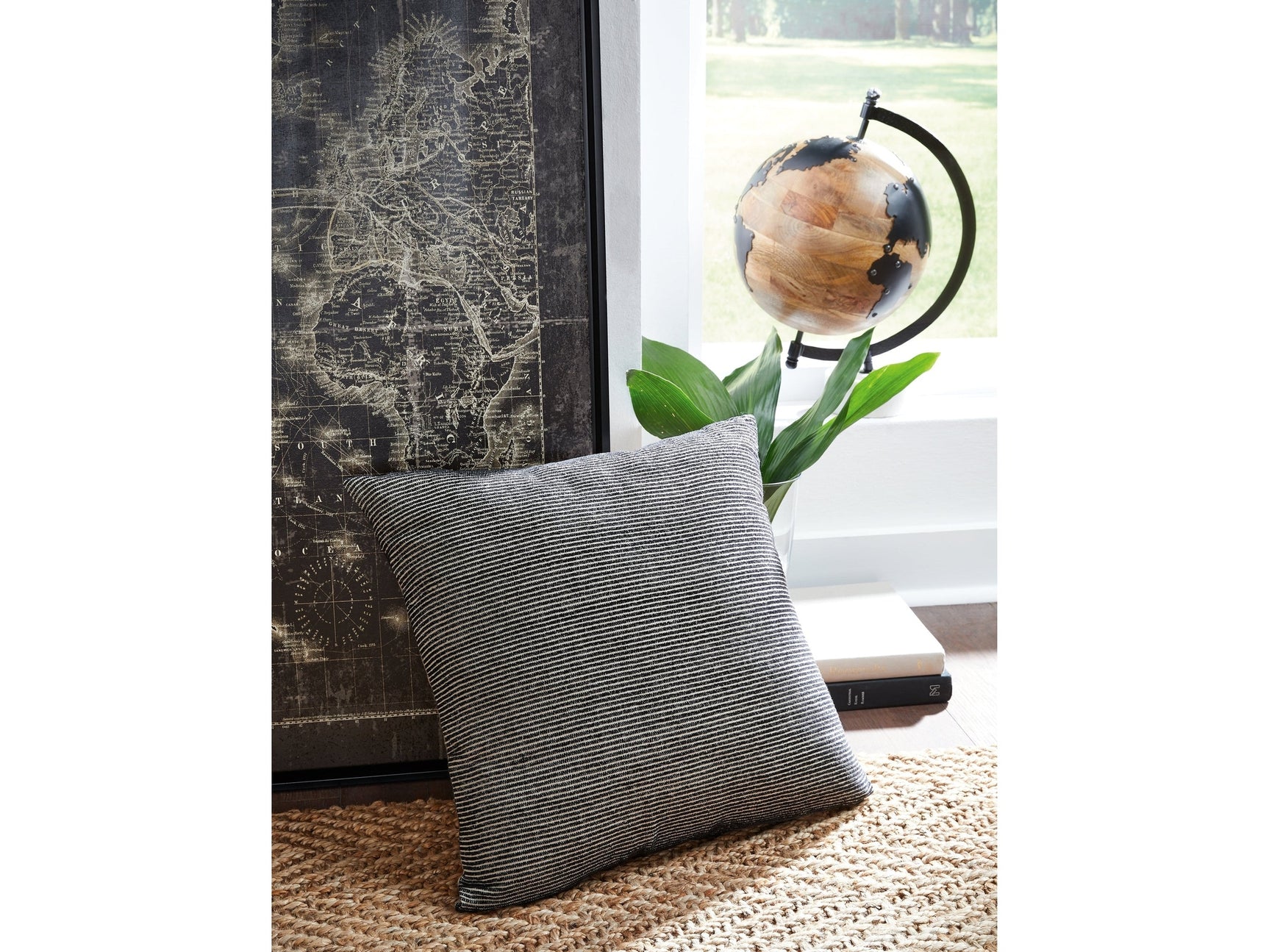 Edelmont Black/Linen Pillow (Online Special Price) - Ornate Home