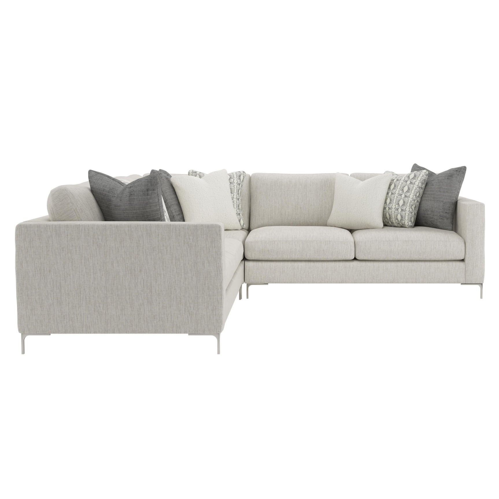 Eden Grey Fabric Sectional (3 Piece) - Ornate Home