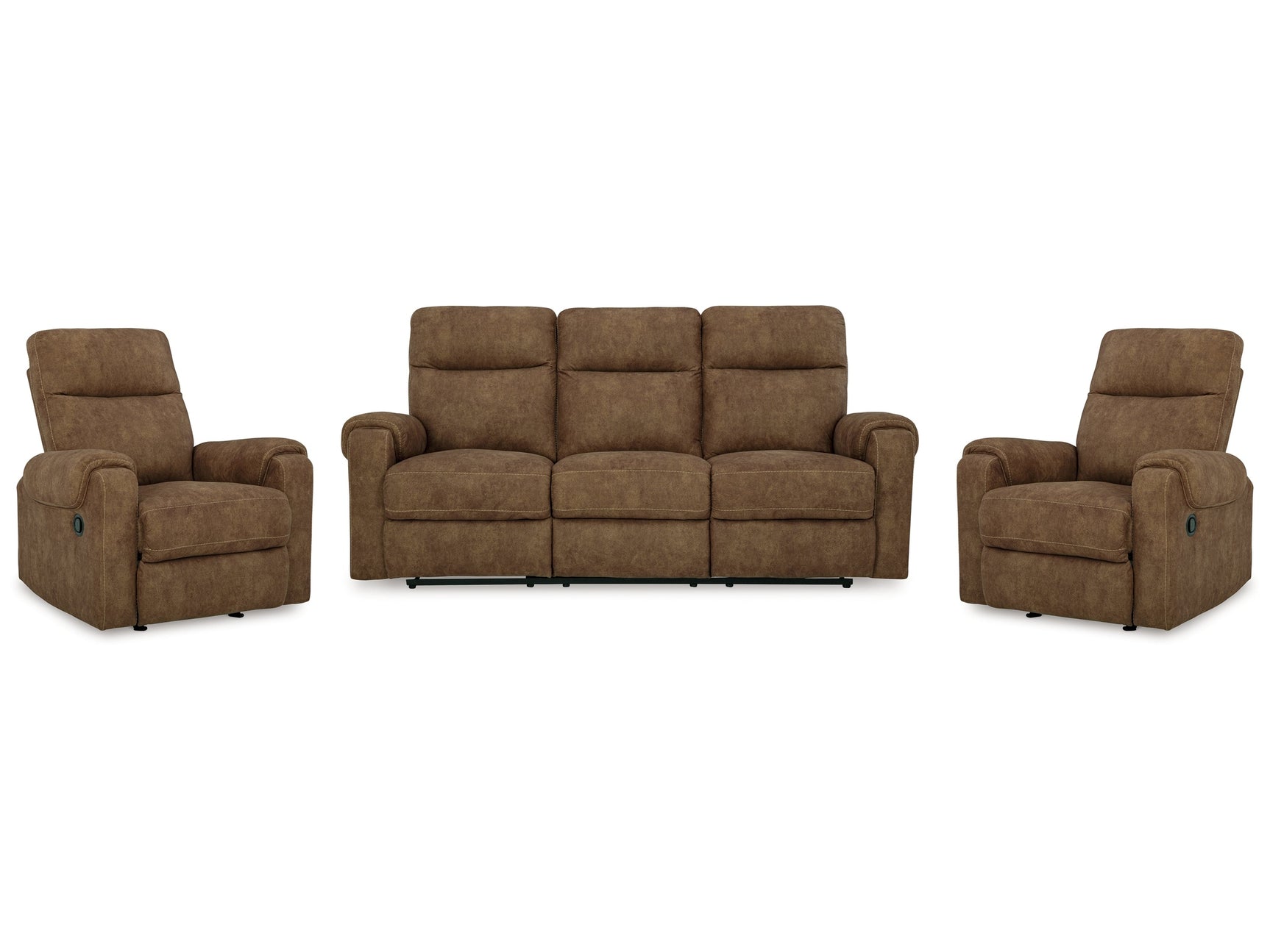 Edenwold Brown Reclining Sofa and 2 Recliners - Ornate Home
