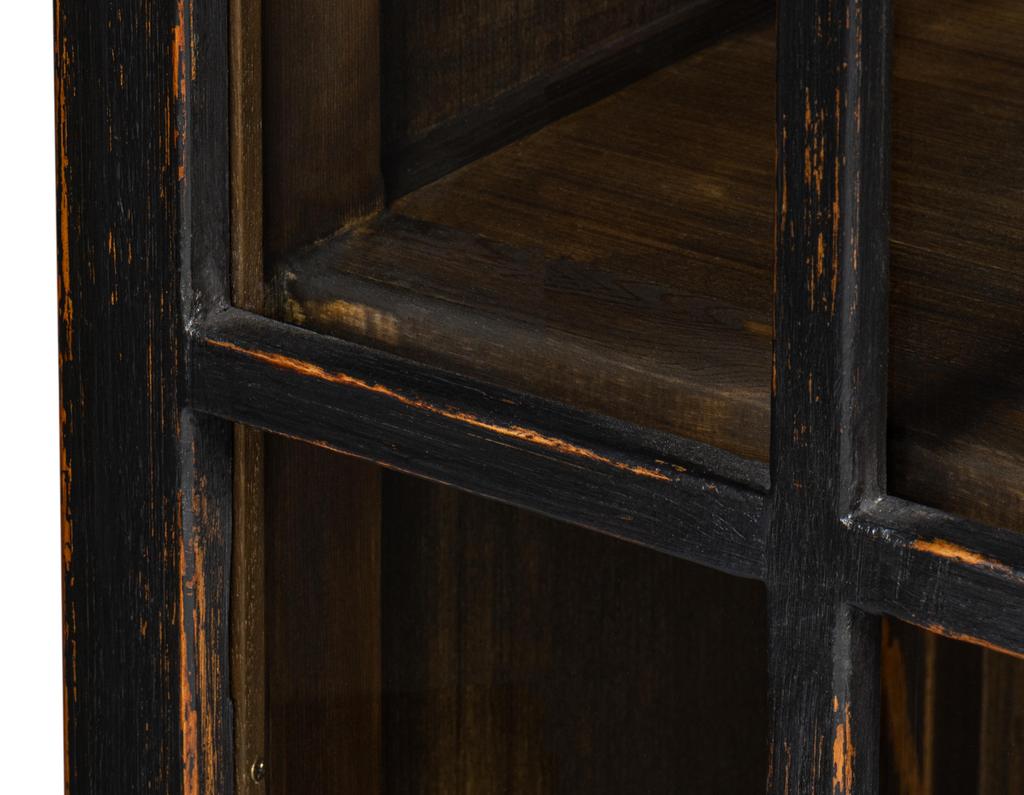Edgar Allan Black Glass Bookcase - Ornate Home