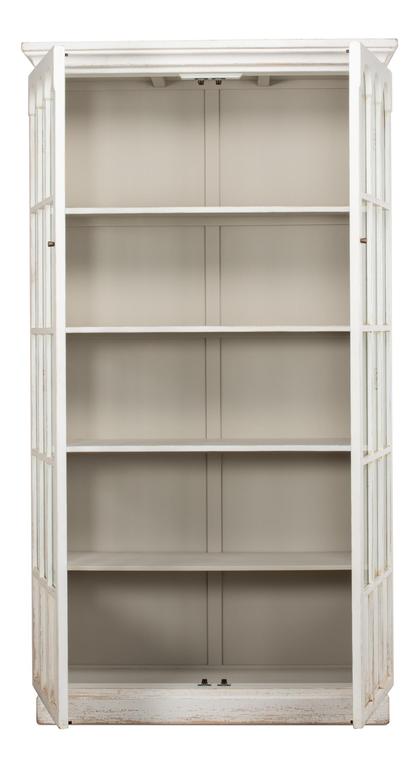 Edgar Allan White Glass Bookcase - Ornate Home
