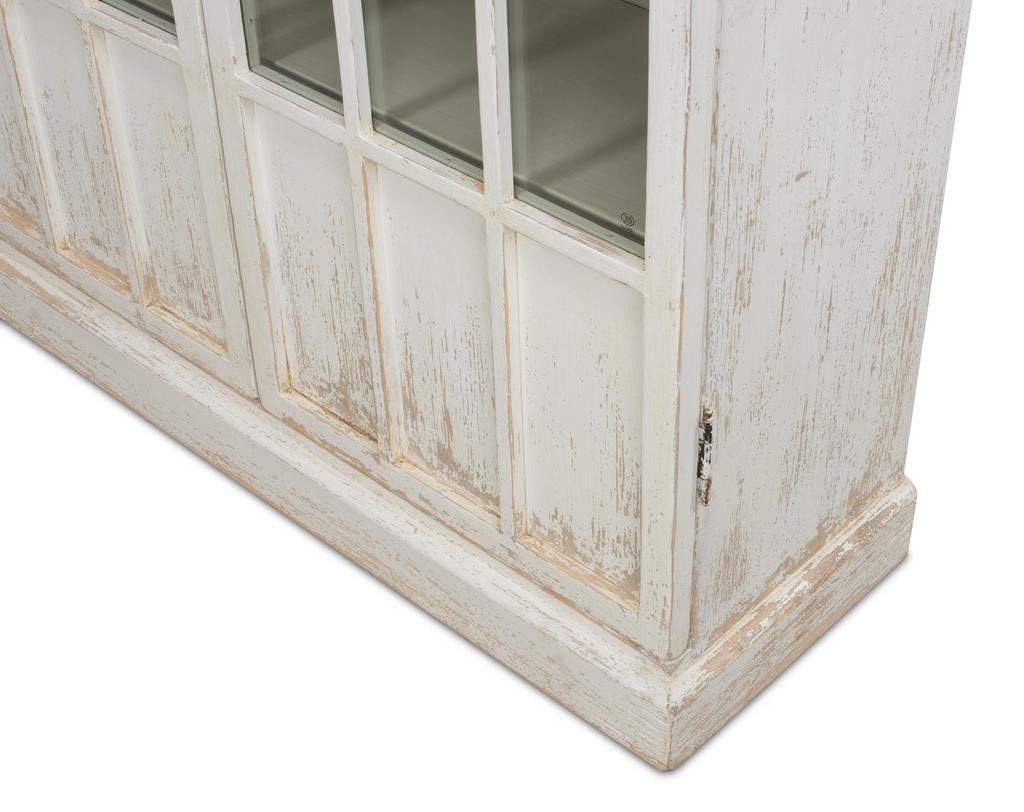 Edgar Allan White Glass Bookcase - Ornate Home
