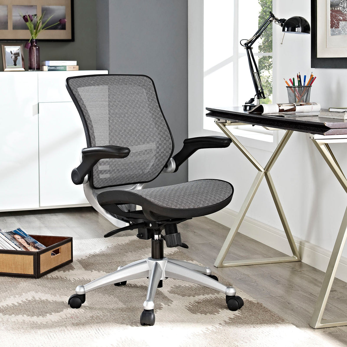 Edge Gray All Mesh Office Chair - Ornate Home