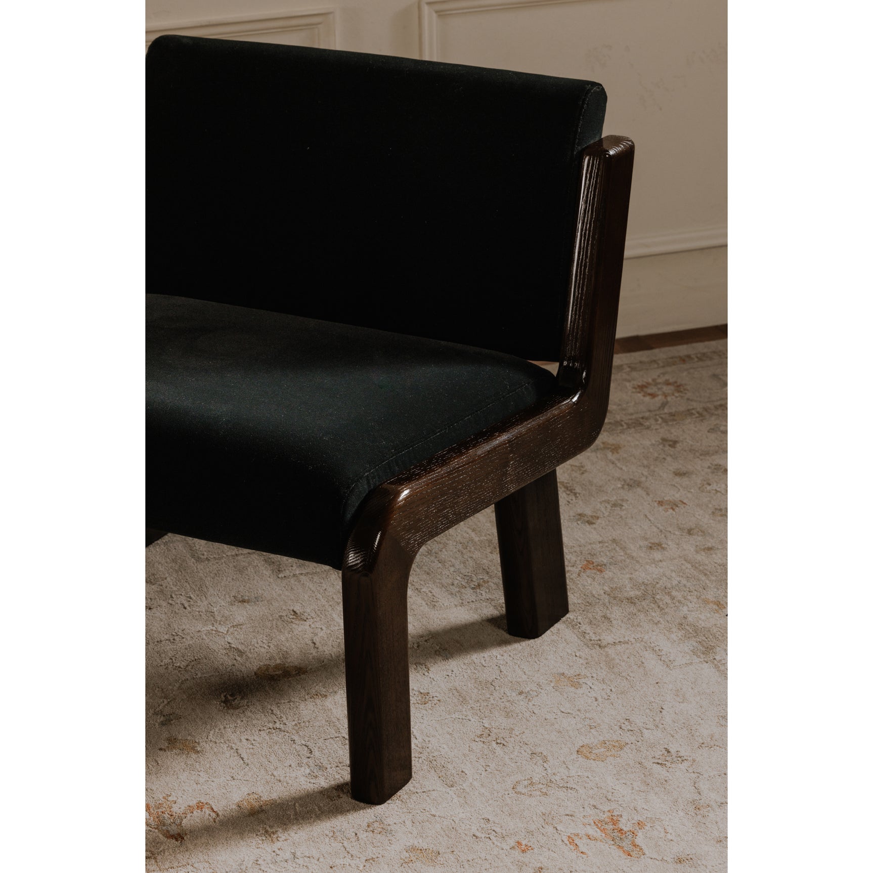 Edie Black Faux Mohair Accent Chair - Ornate Home
