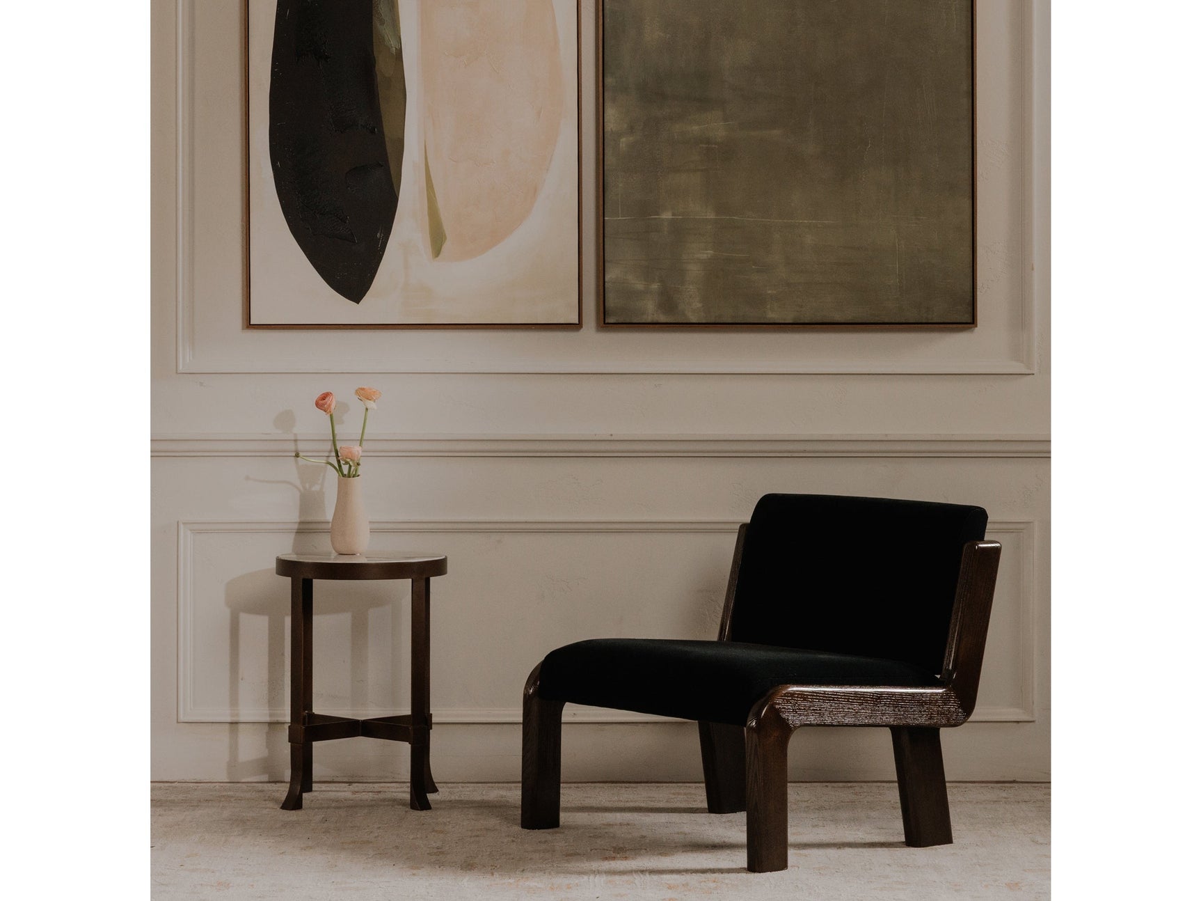 Edie Black Faux Mohair Accent Chair - Ornate Home