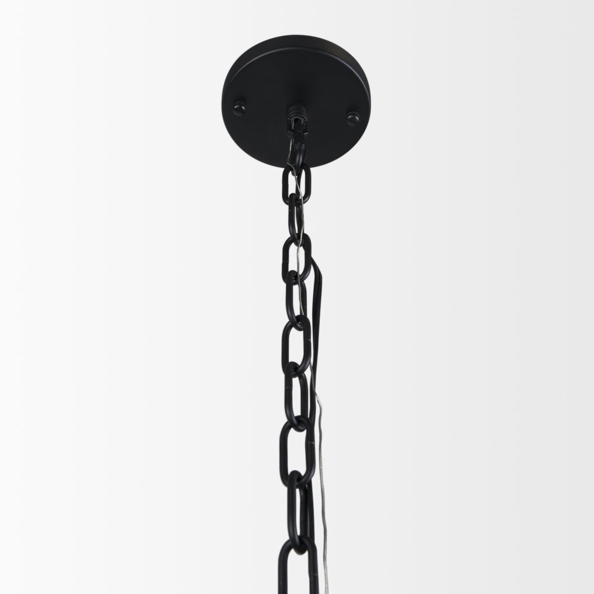 Edie Matte Black Metal with Frosted Glass Globe 1-Light Pendant - Ornate Home