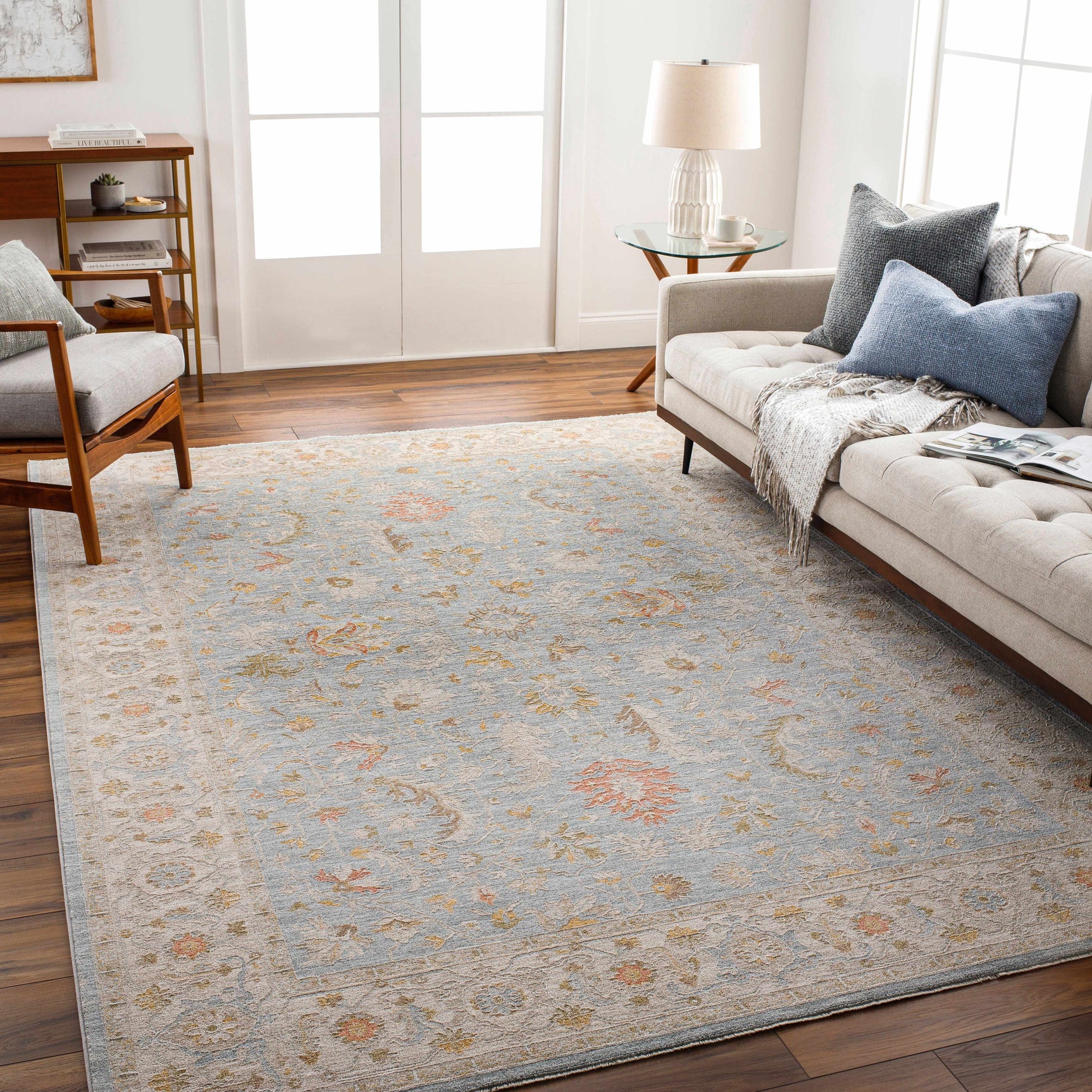 Edie Taupe Thick Luxe Oushak Rug - Ornate Home