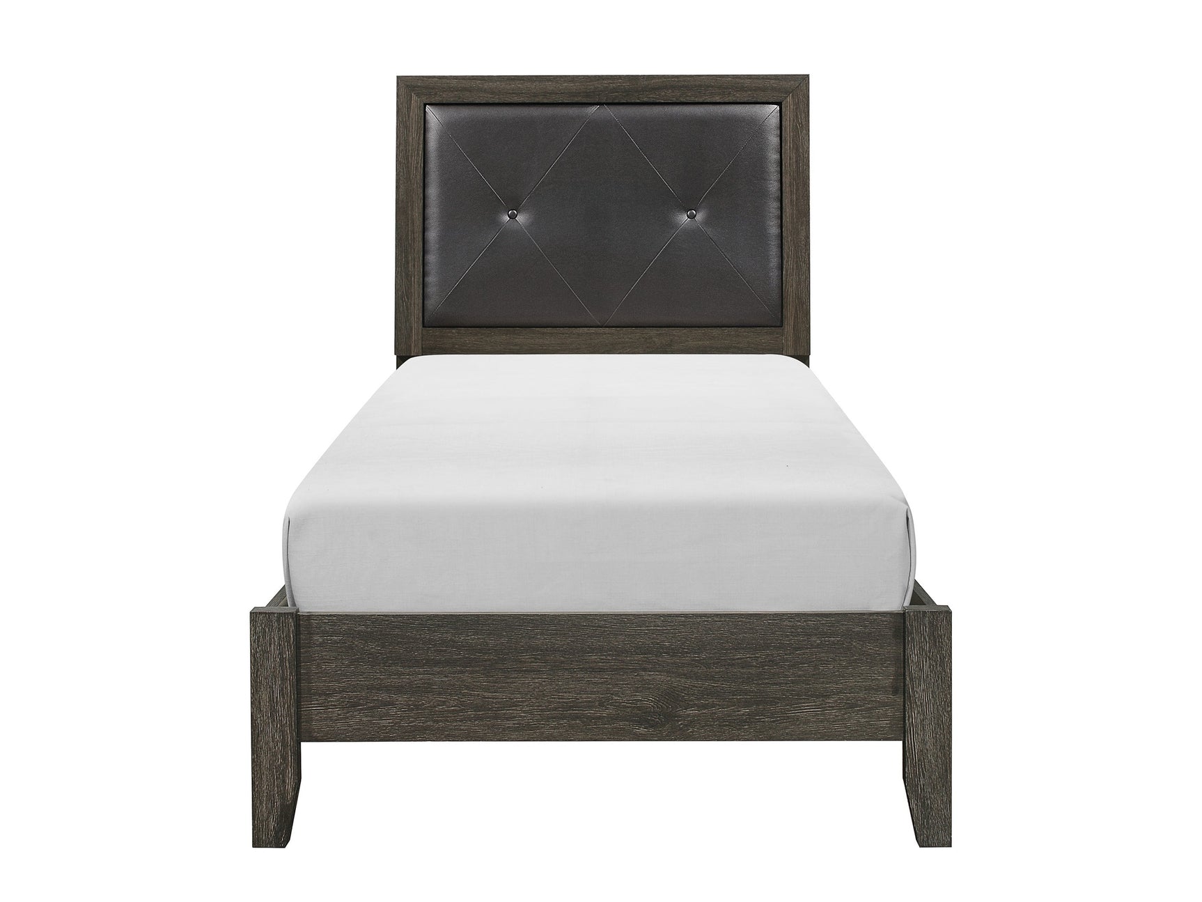 Edina Dark Gray/Black Twin Bed - Ornate Home