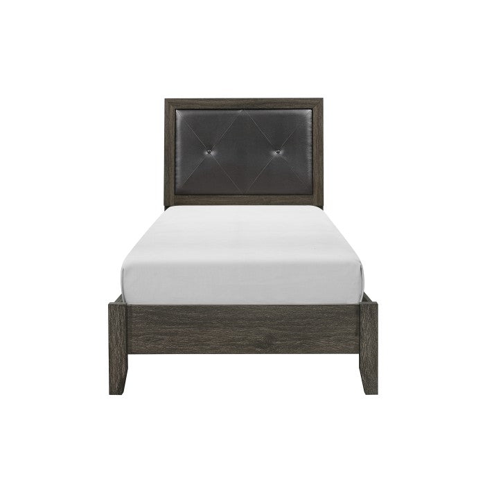 Edina Dark Gray/Black Twin Bed - Ornate Home
