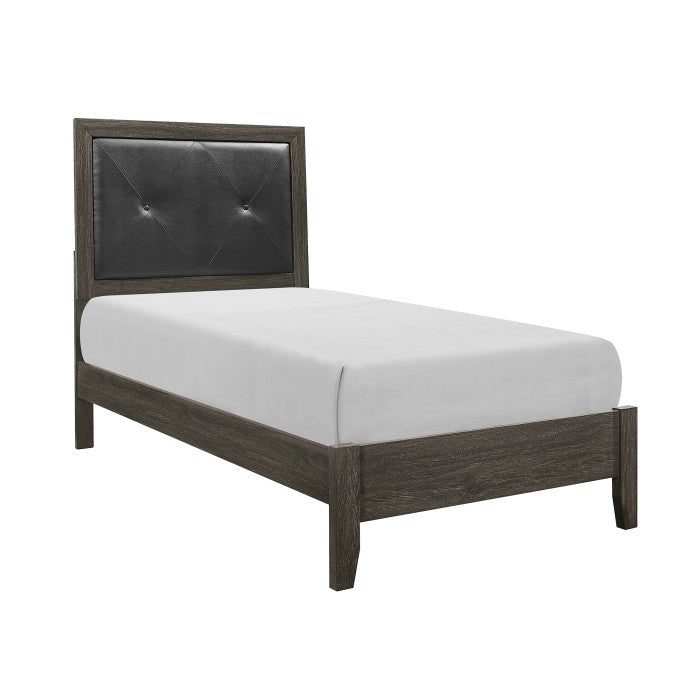 Edina Dark Gray/Black Twin Bed - Ornate Home