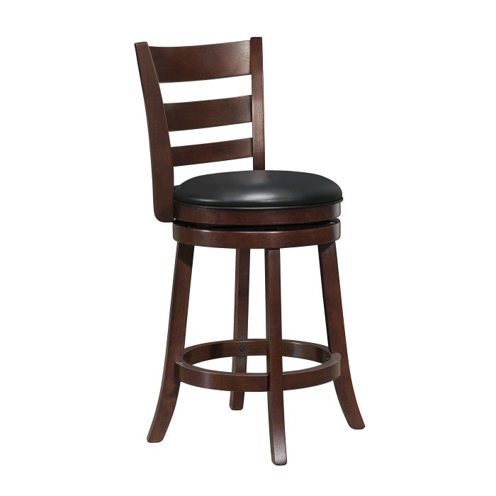 Edmond Dark Cherry Swivel Counter Height Chair (Set of 2) - Ornate Home