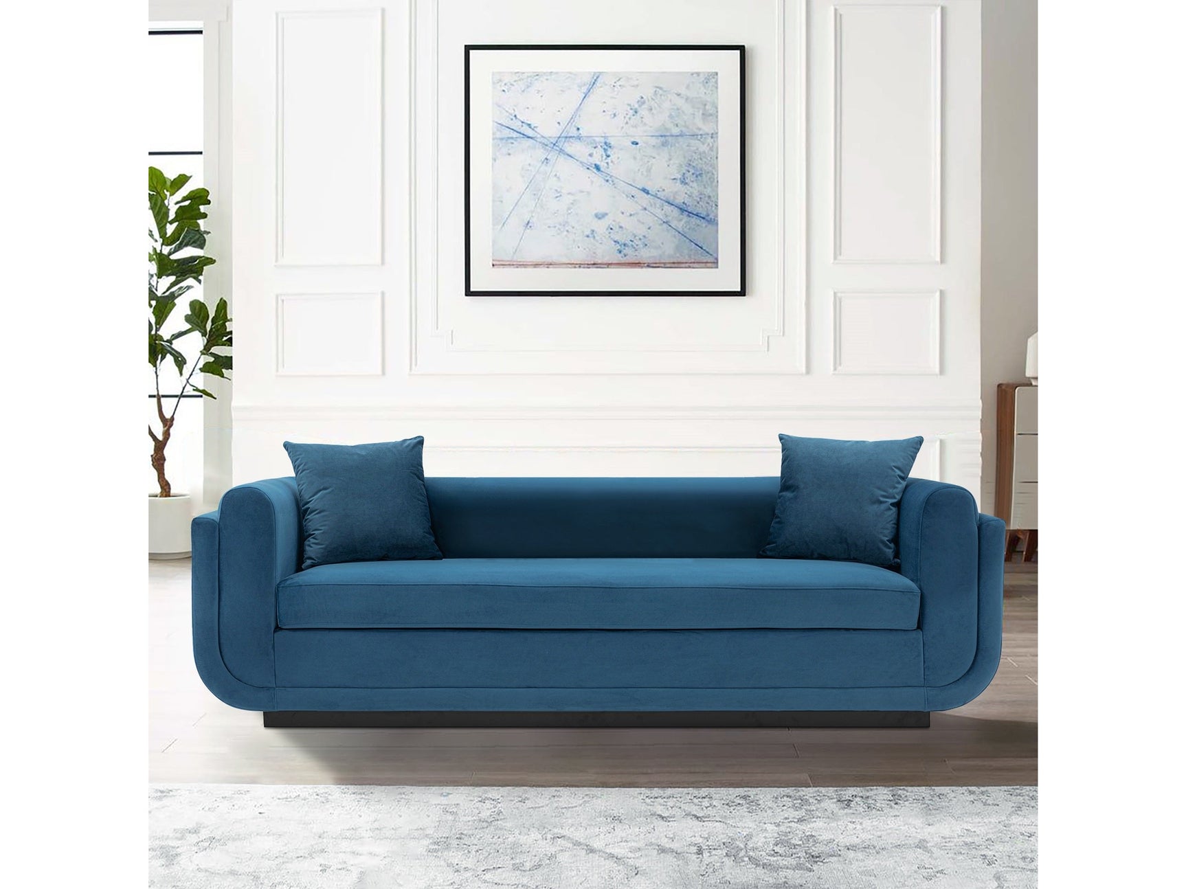 Edmonda Sofa in Sapphire Blue - Ornate Home