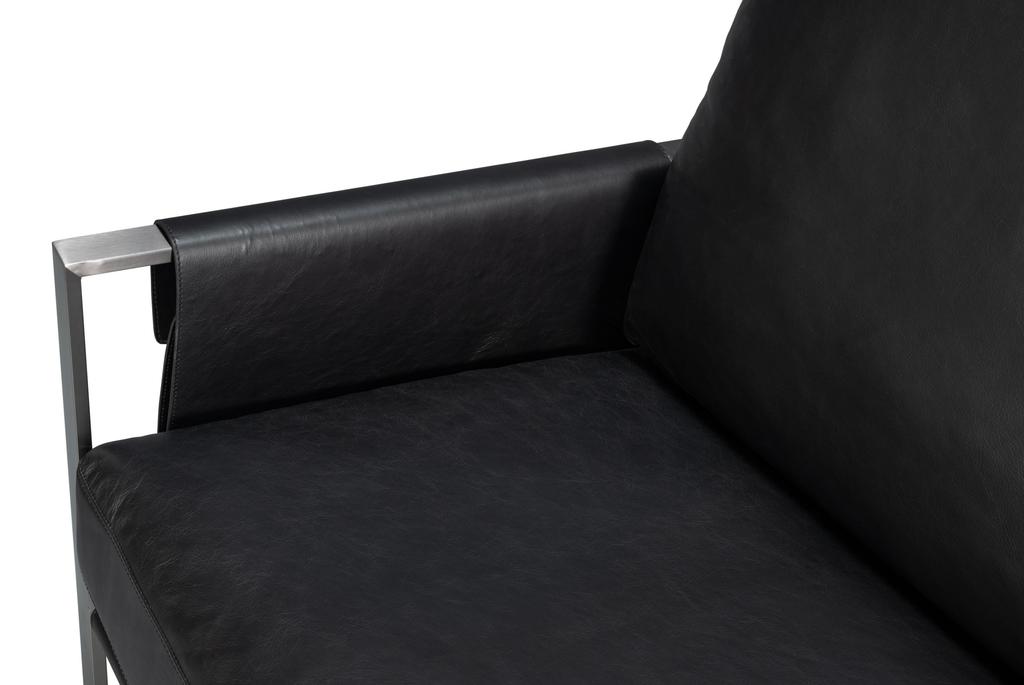 Edmonds Black Distilled Leather Chair - Ornate Home