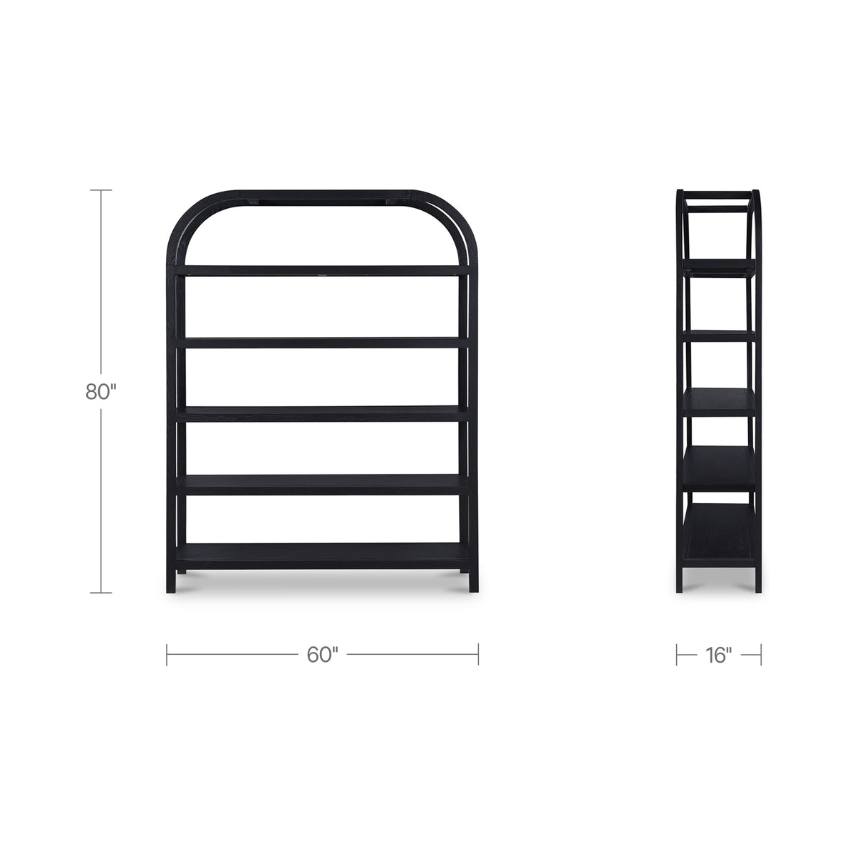 Eero Black Large Bookcase - Ornate Home