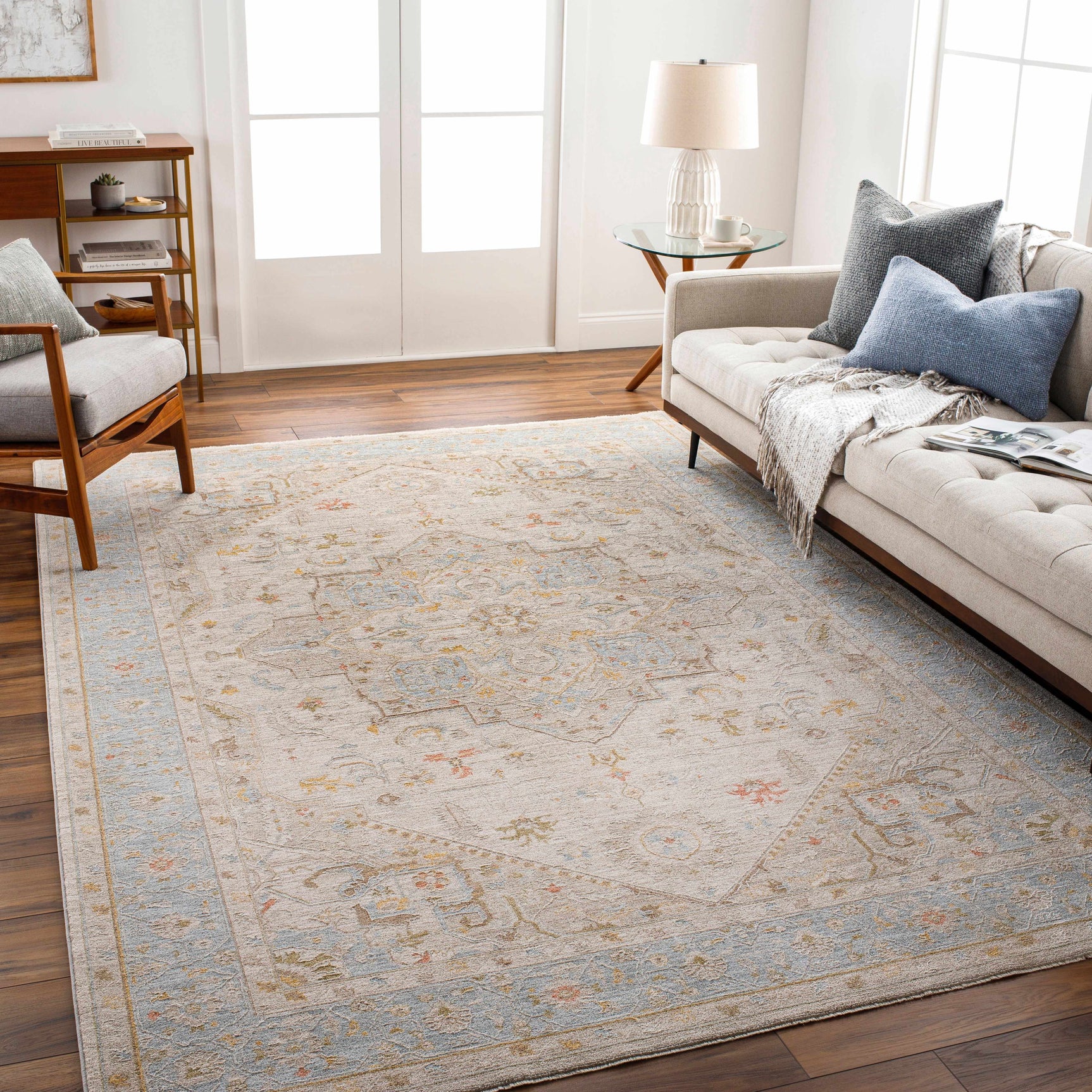 Ehan Cream Thick Luxe Oushak Rug - Ornate Home