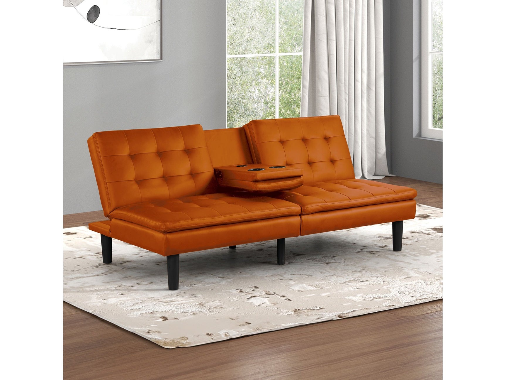 Eidsberg Orange Futon Sofa Bed - Ornate Home