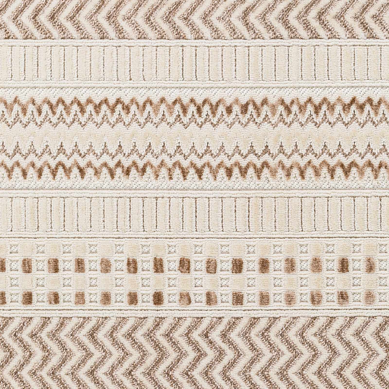 Eiko Beige Textured Saxony Rug with Fringes - Clearance - Ornate Home
