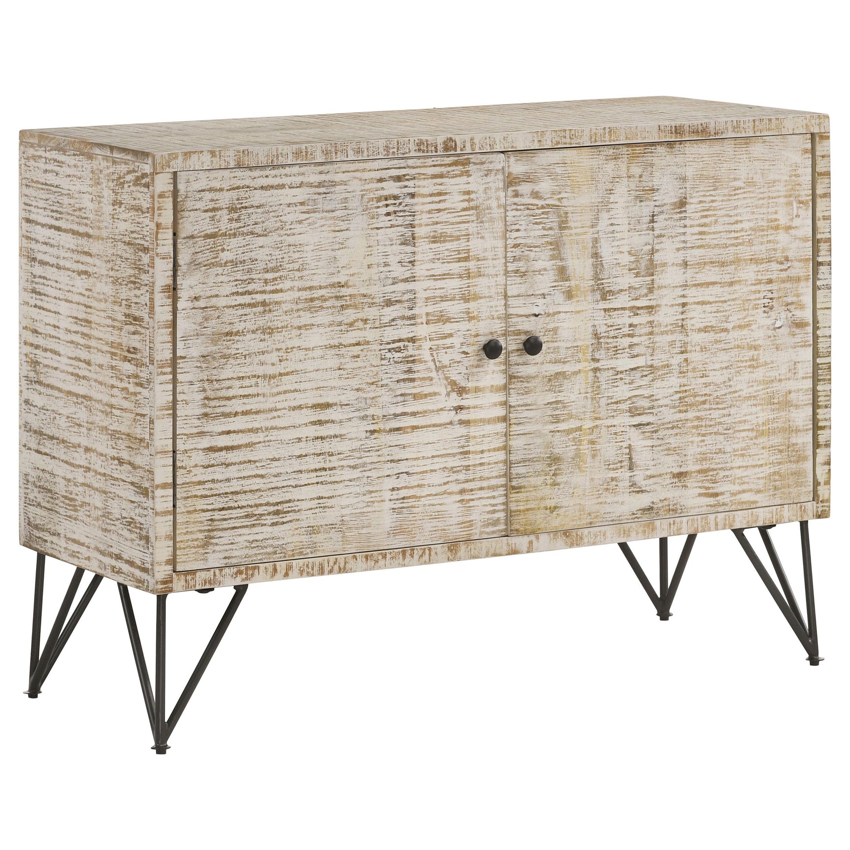 Eileen White Washed 2-door Wood Storage Accent Cabinet - Ornate Home