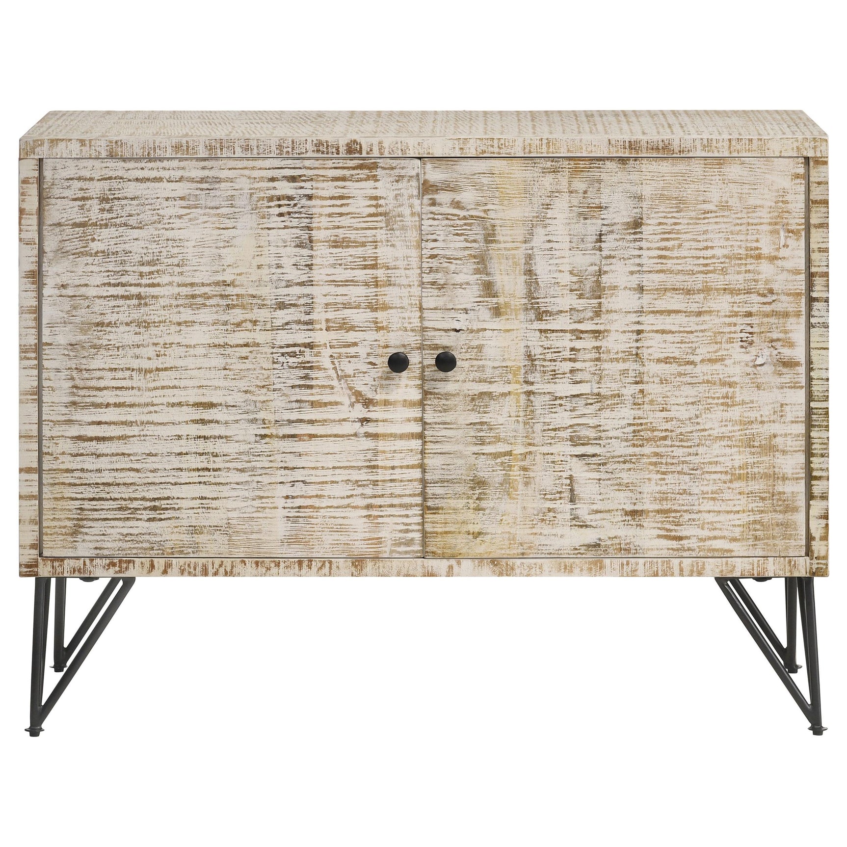 Eileen White Washed 2-door Wood Storage Accent Cabinet - Ornate Home