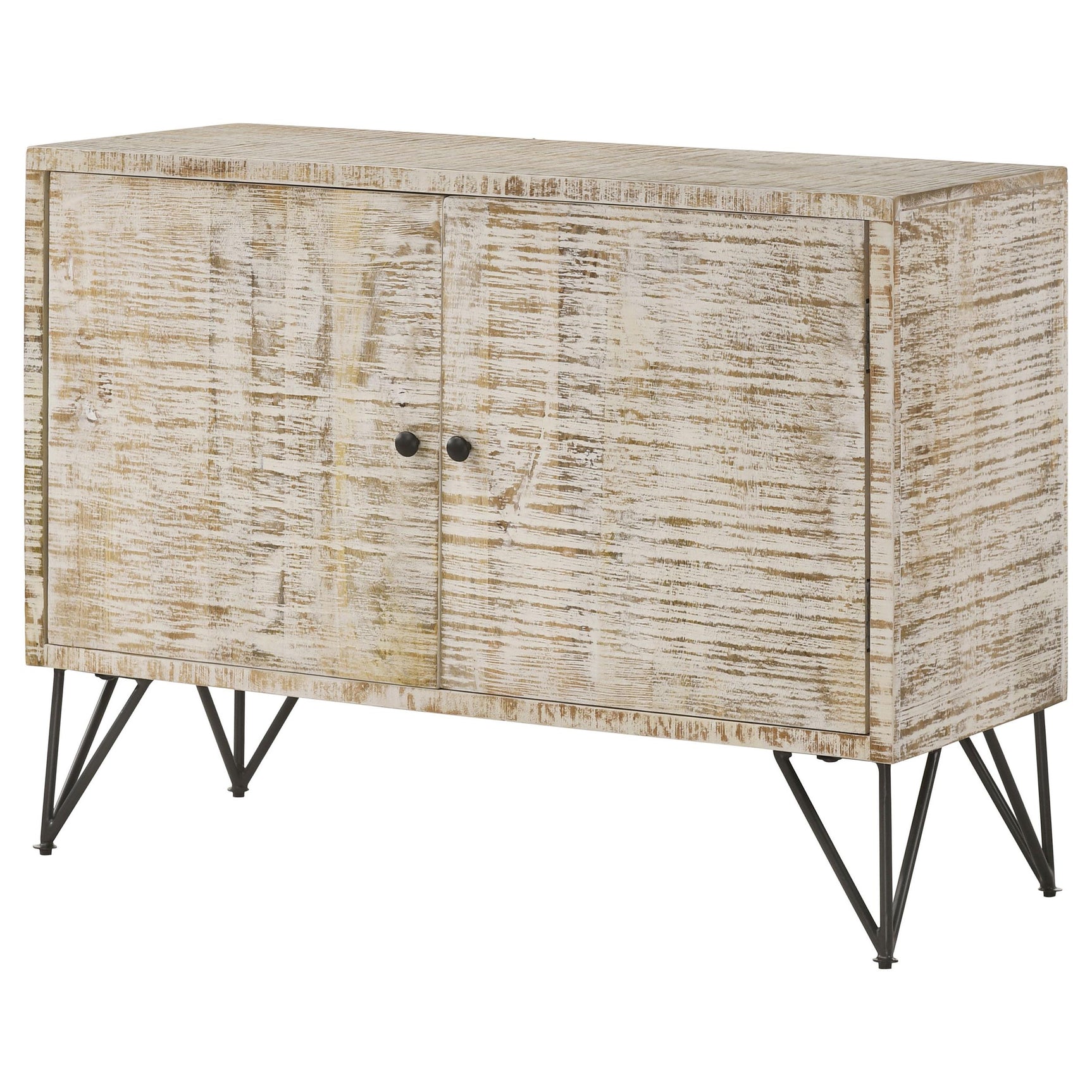 Eileen White Washed 2-door Wood Storage Accent Cabinet - Ornate Home