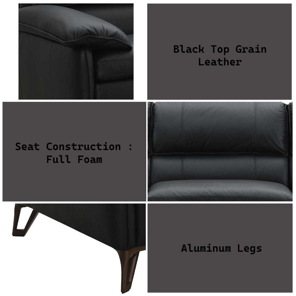 Eilene Black Loveseat - Ornate Home