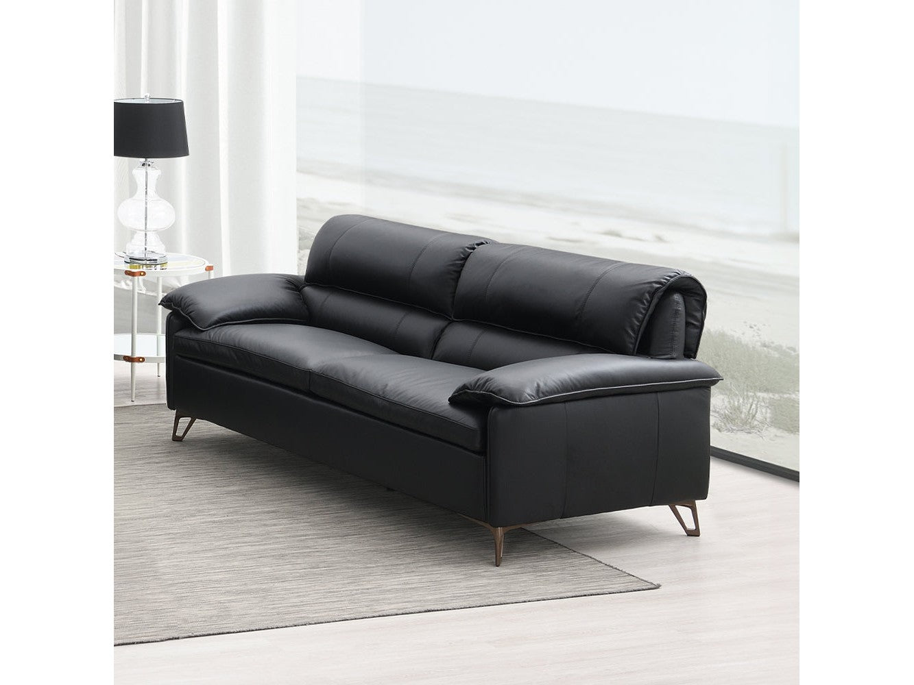 Eilene Black Loveseat - Ornate Home