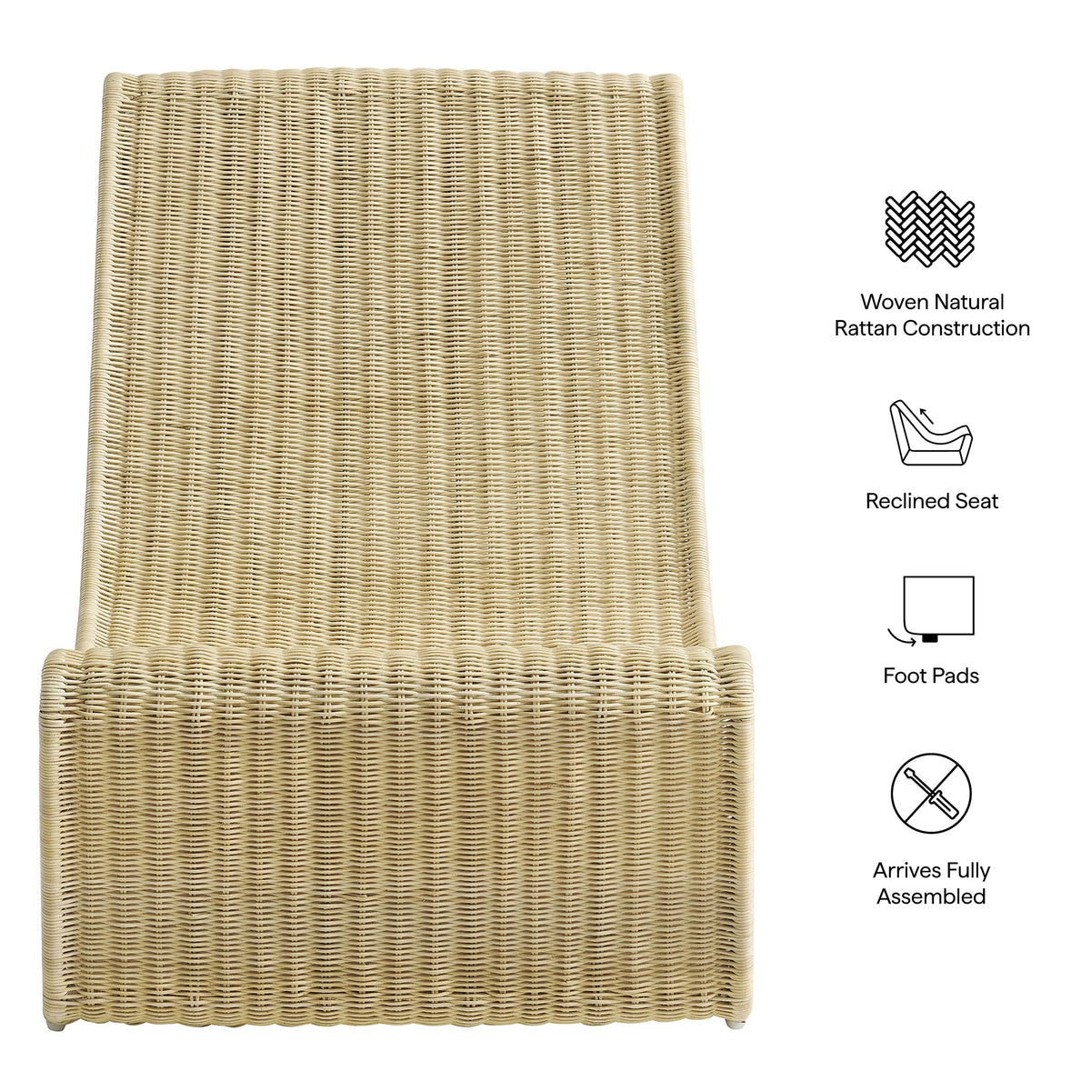 Eira Natural Curved Low Seat Rattan Lounge Chair