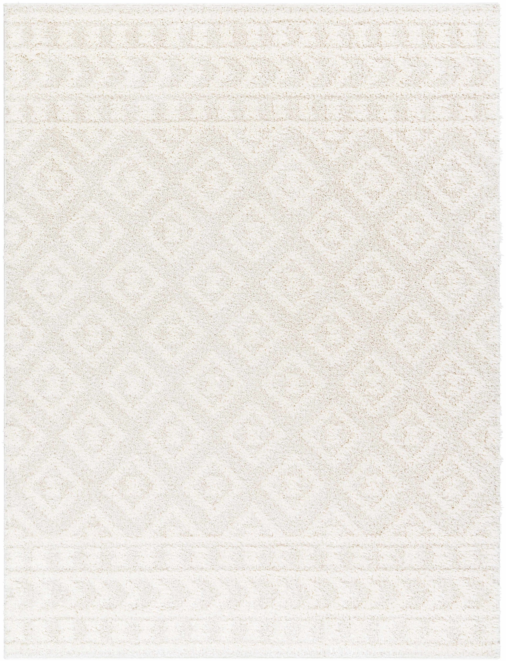 Eivin Cream Diamonds Plush Rug - Ornate Home