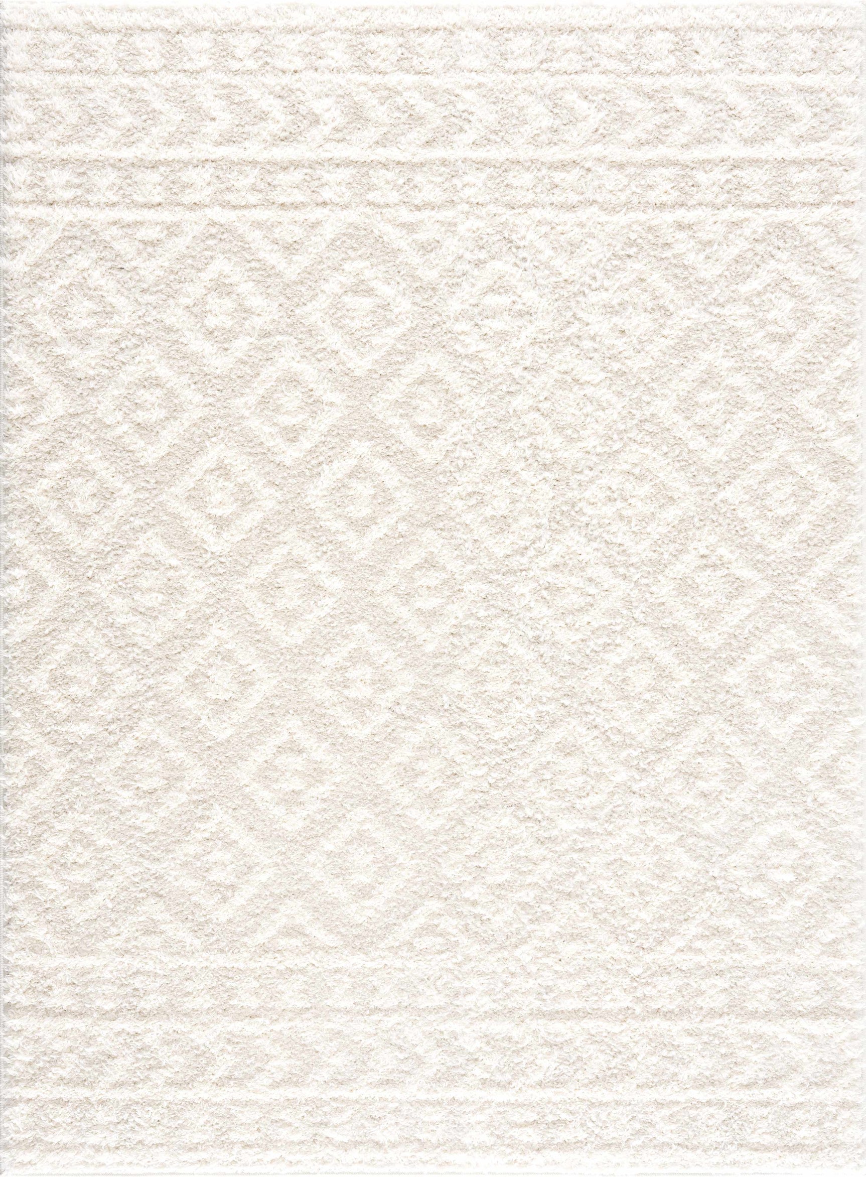 Eivin Cream Diamonds Plush Rug - Ornate Home