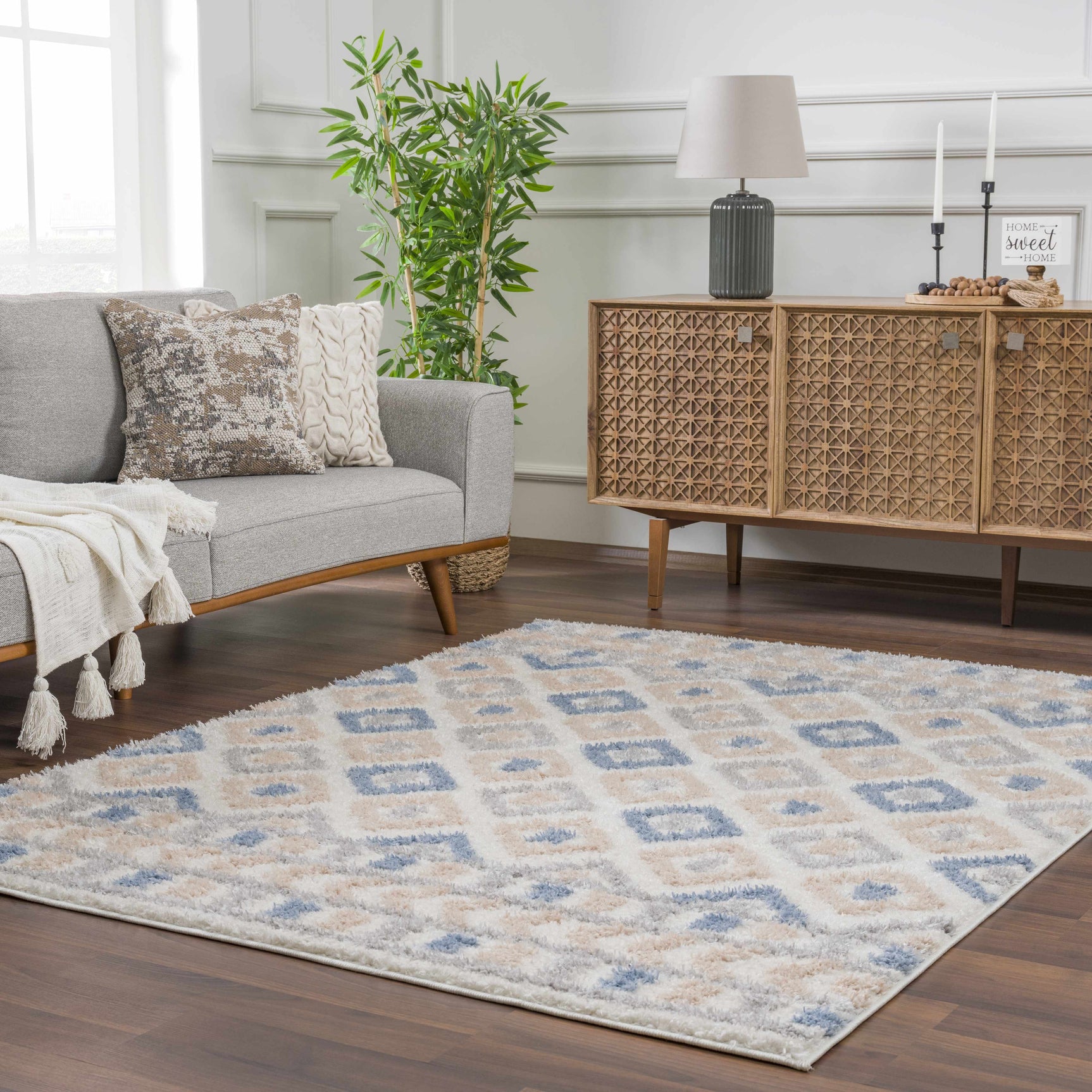 Eivin Pink & Blue Area Rug - Clearance - Ornate Home
