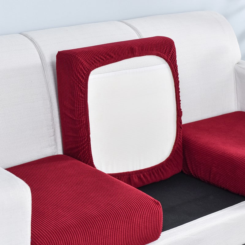 Elastic L-Shaped Sofa Slipcover for Living Room, Velvet Plush Couch Covers for Chaise Longue Seats - Ornate Home