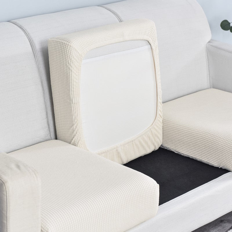 Elastic L-Shaped Sofa Slipcover for Living Room, Velvet Plush Couch Covers for Chaise Longue Seats - Ornate Home