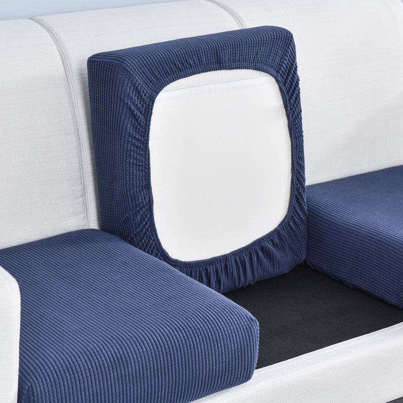 Elastic L-Shaped Sofa Slipcover for Living Room, Velvet Plush Couch Covers for Chaise Longue Seats - Ornate Home