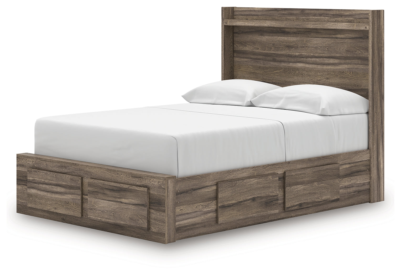 Elbrim Brown Full Panel Storage Bed, Dresser and Mirror (Online Special Price) - Ornate Home