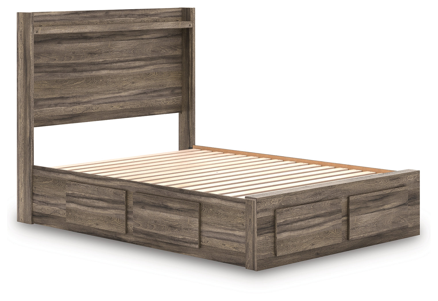Elbrim Brown Full Panel Storage Bed, Dresser and Mirror - Ornate Home