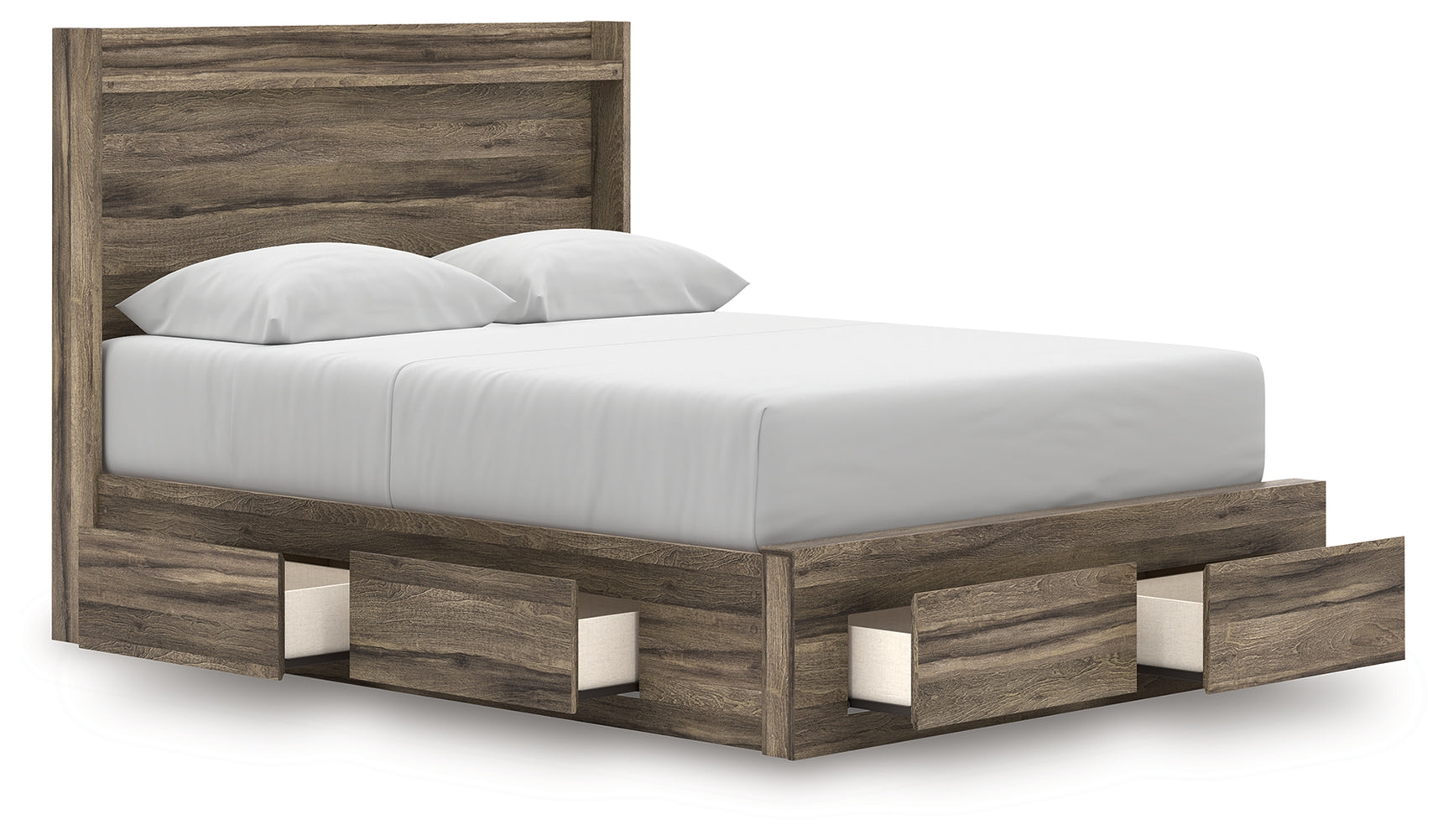 Elbrim Brown Queen Panel 6 Storage Bed, Dresser and Mirror - Ornate Home