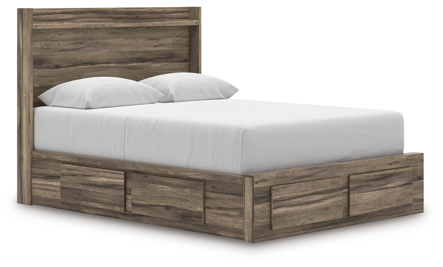 Elbrim Brown Queen Panel 6 Storage Bed, Dresser and Mirror - Ornate Home