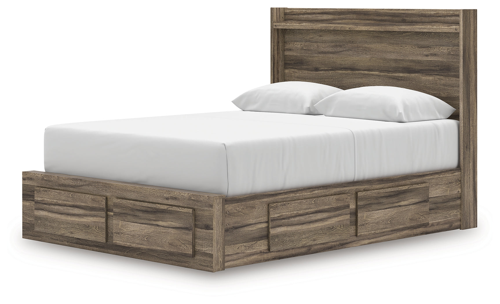 Elbrim Brown Queen Panel 6 Storage Bed, Dresser and Mirror - Ornate Home