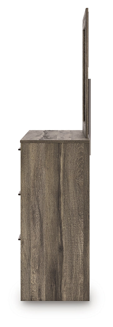 Elbrim Brown Queen Panel Bed, Dresser and Mirror - Ornate Home