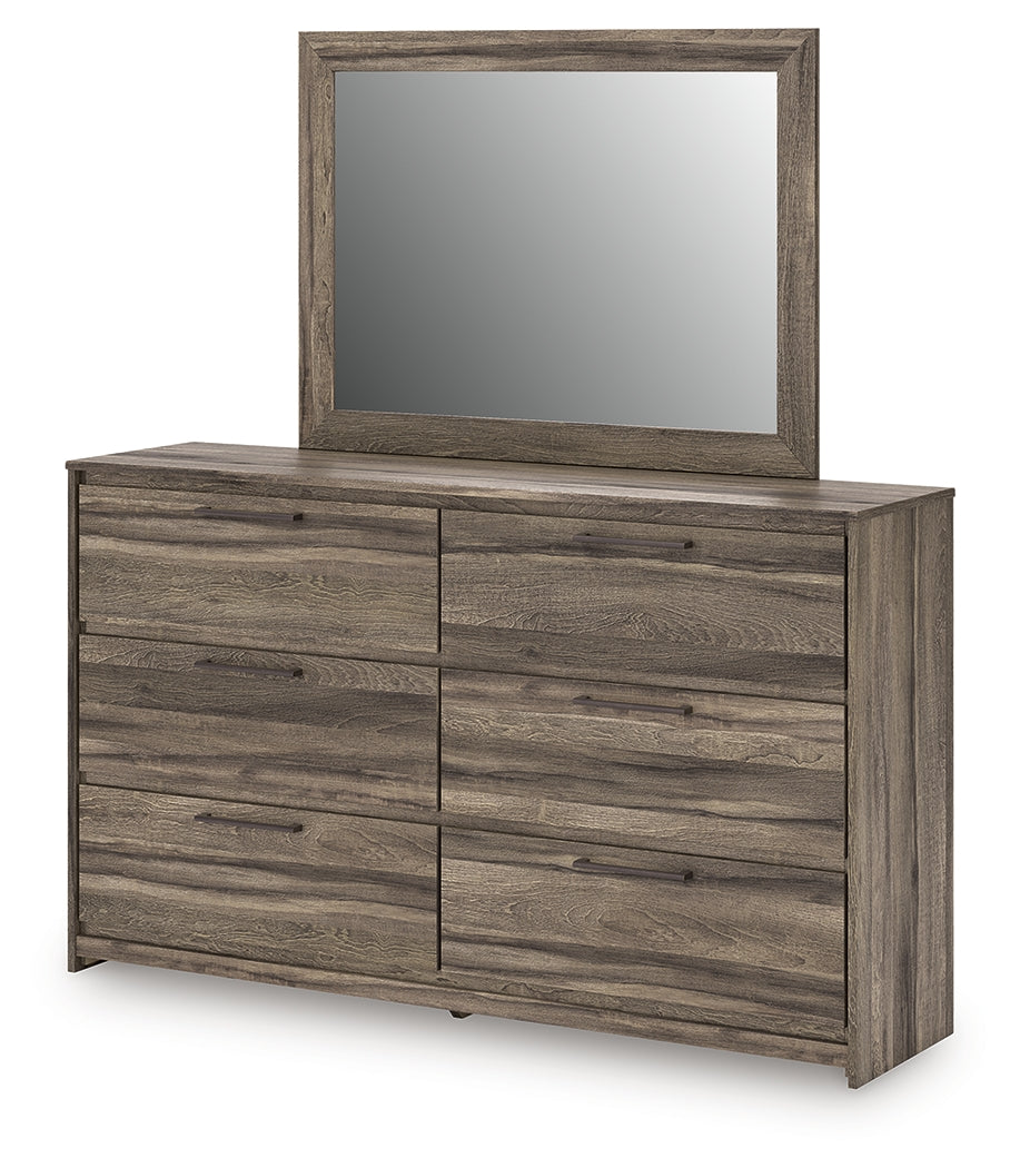 Elbrim Brown Queen Panel Bed, Dresser and Mirror - Ornate Home
