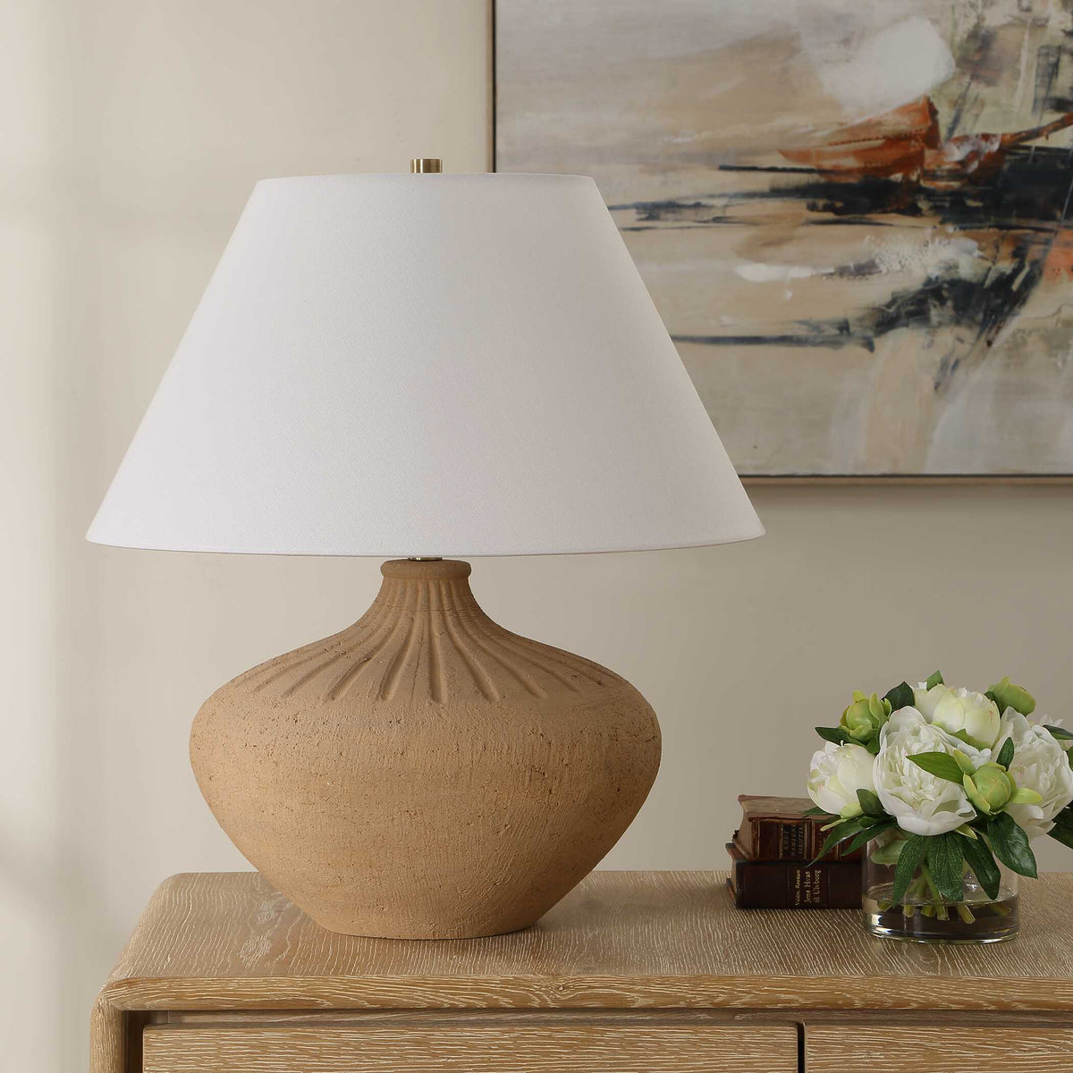 Eldon Terracotta Table Lamp - Ornate Home