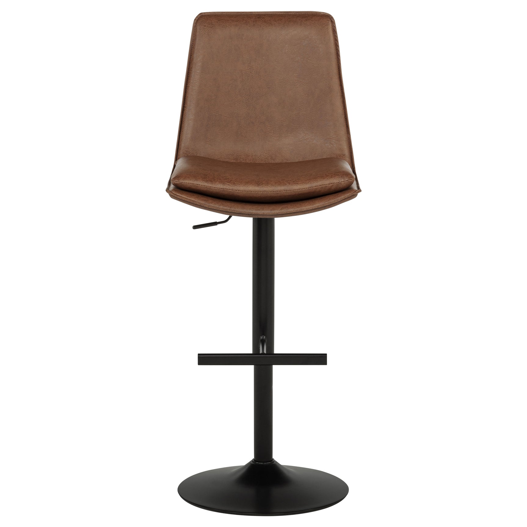 Eldridge Coffee Black Faux Leather Upholstered Adjustable Bar Stool - Ornate Home