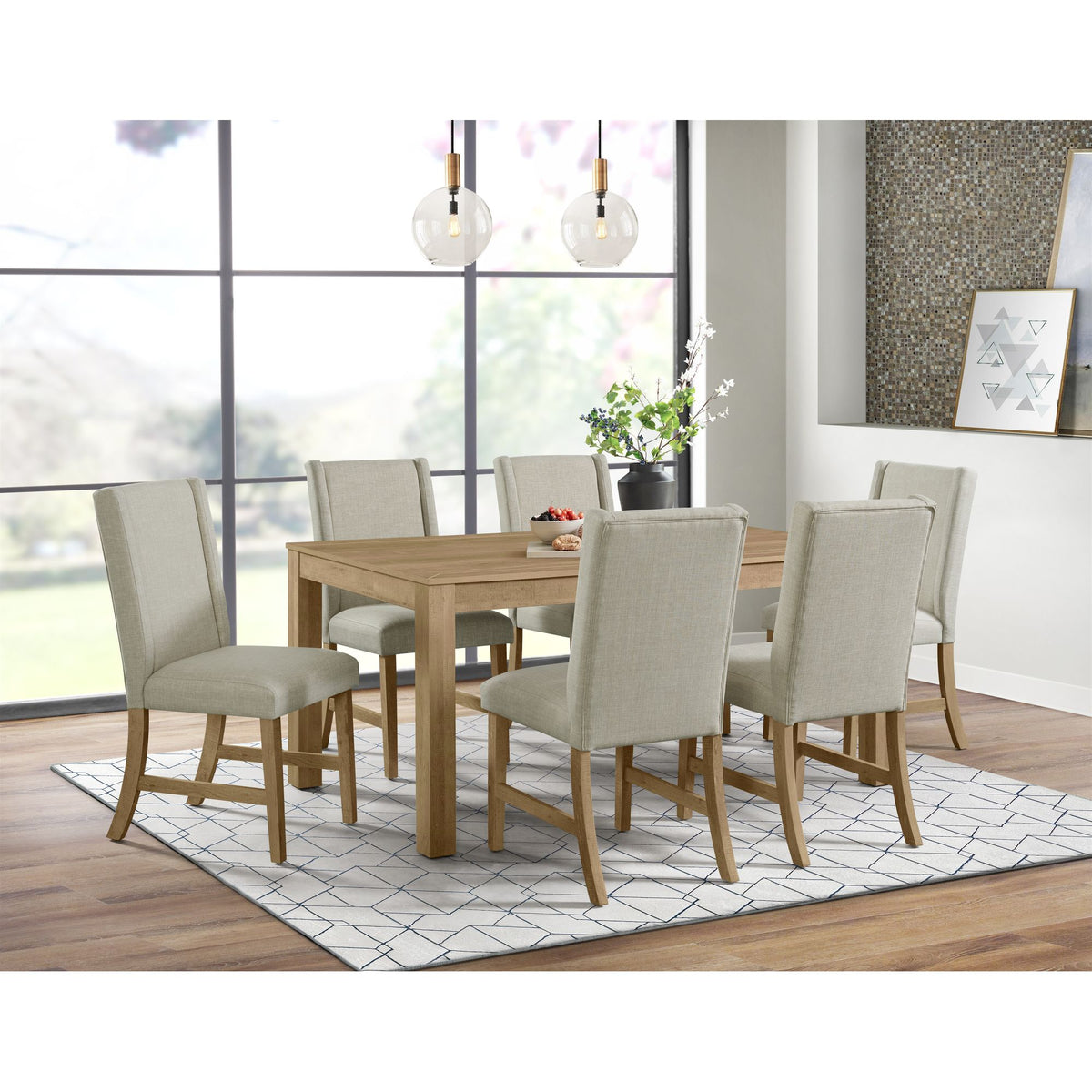 Eleanor 2.0 Brown 7-Piece Standard Height Dining Set