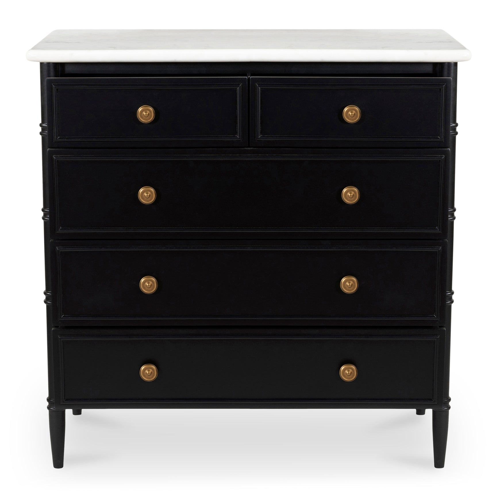 Eleanor Black 5 Drawer Chest - Ornate Home