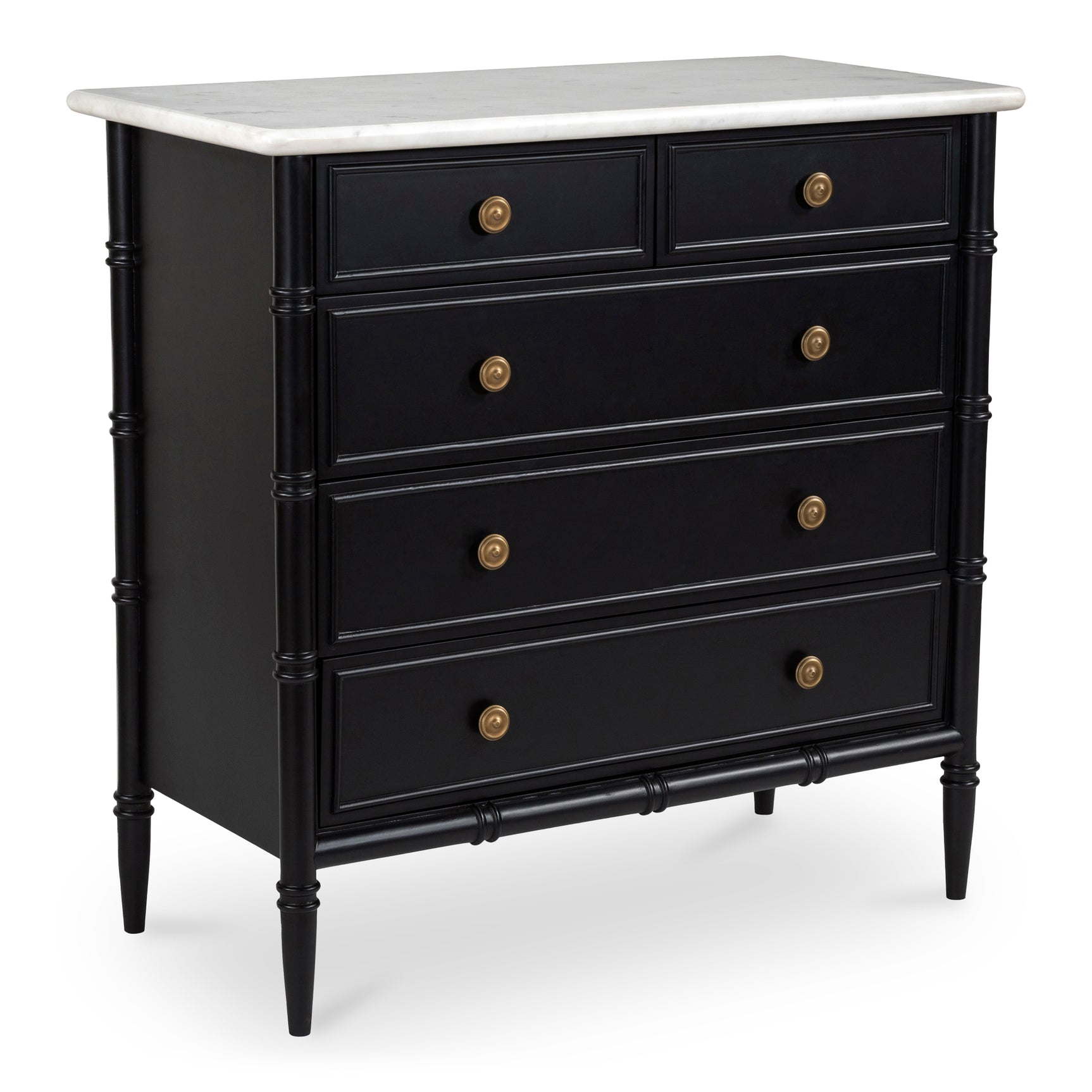 Eleanor Black 5 Drawer Chest - Ornate Home