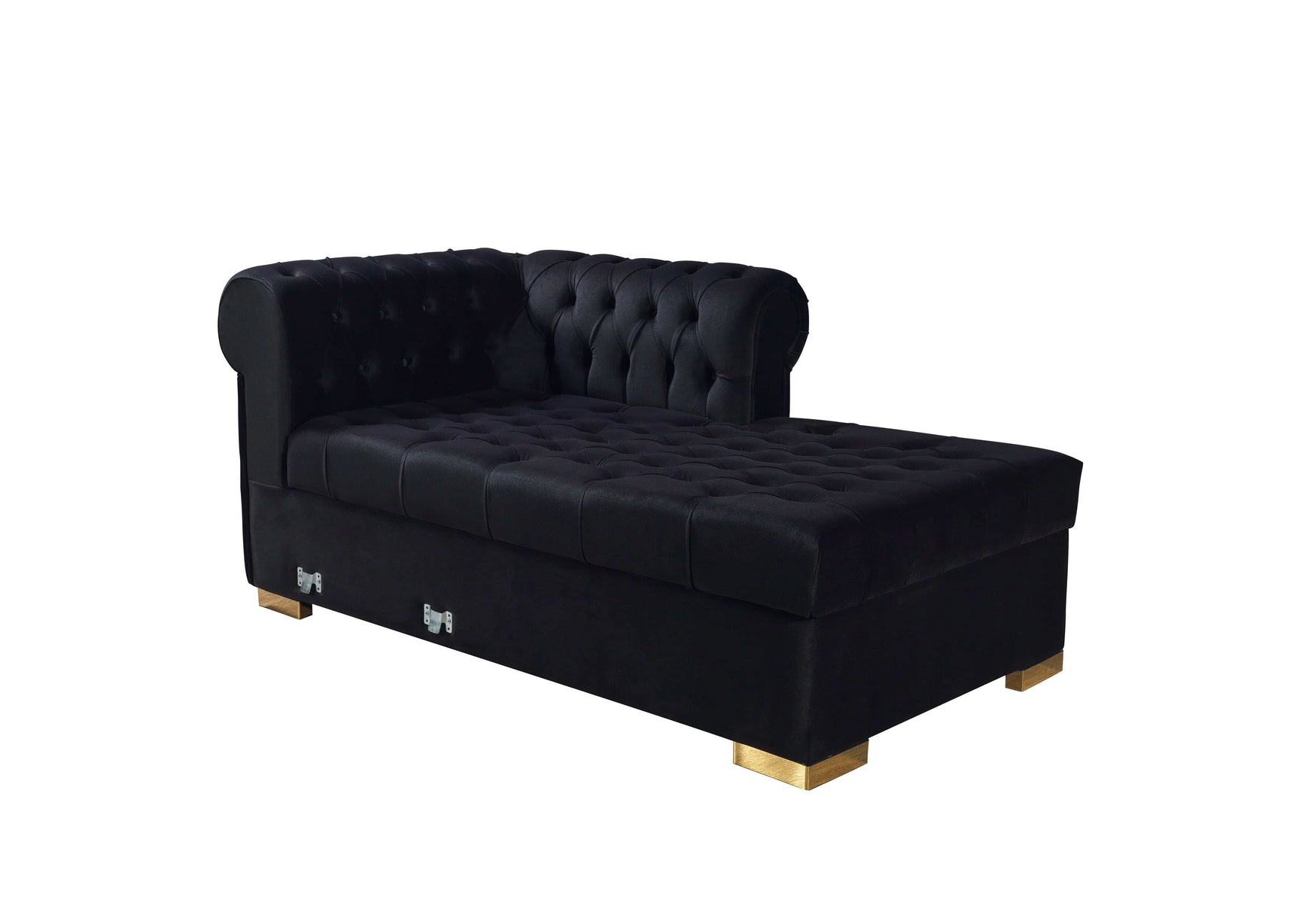 Eleanor Black Velvet Double Chaise Sectional Sofa - Ornate Home