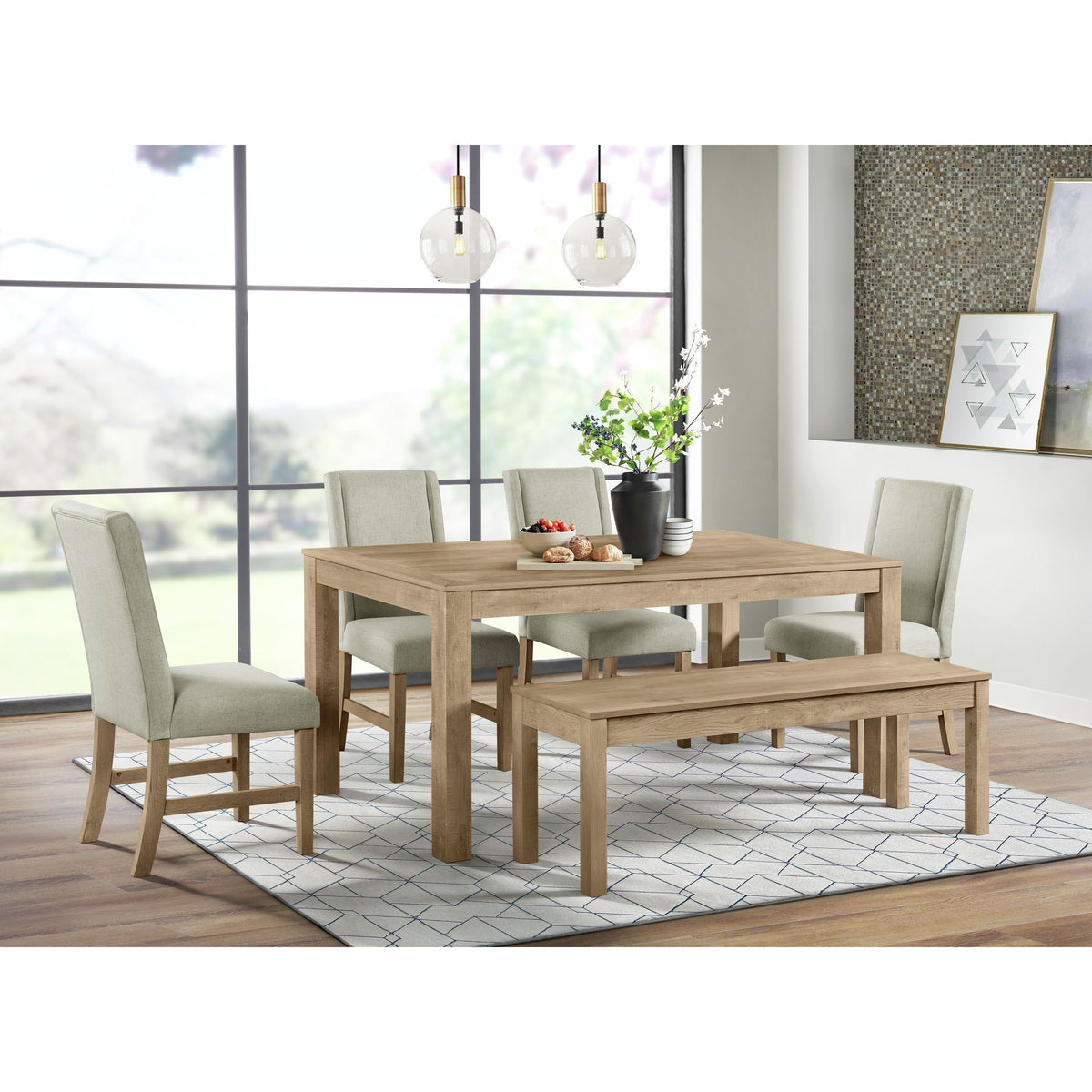 Eleanor Brown Dining Side Chair with Heirloom Fabric (Set of 2) - Ornate Home