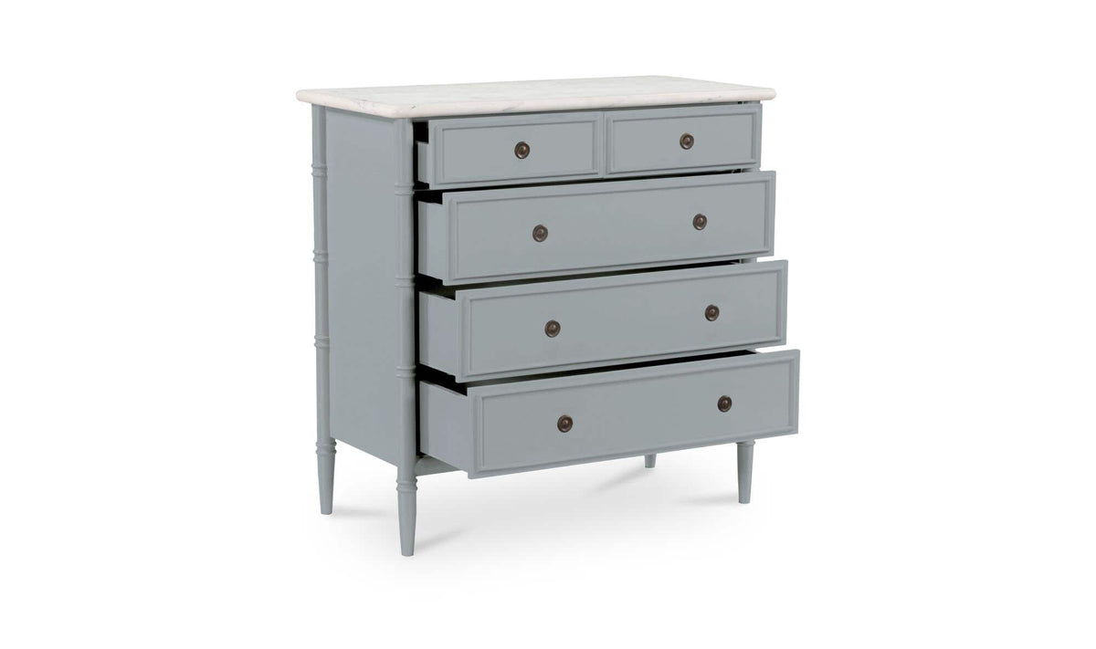 Eleanor Light Blue 5 Drawer Chest - Ornate Home