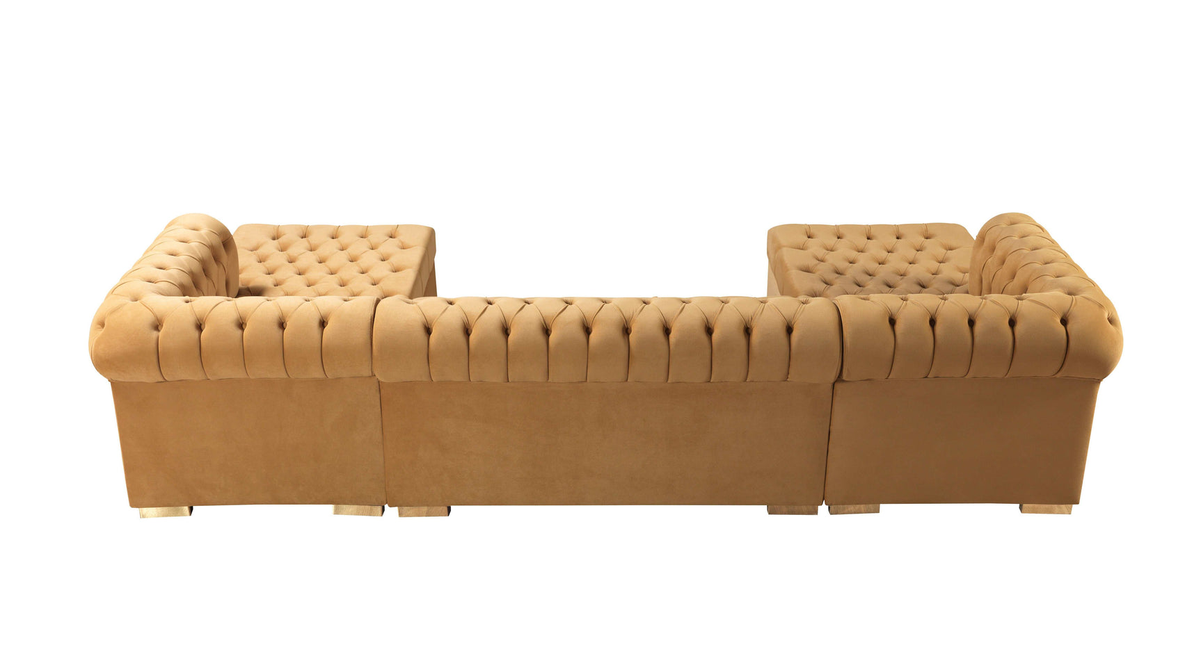 Eleanor Mustard/Gold Velvet Double Chaise Sectional Sofa - Ornate Home