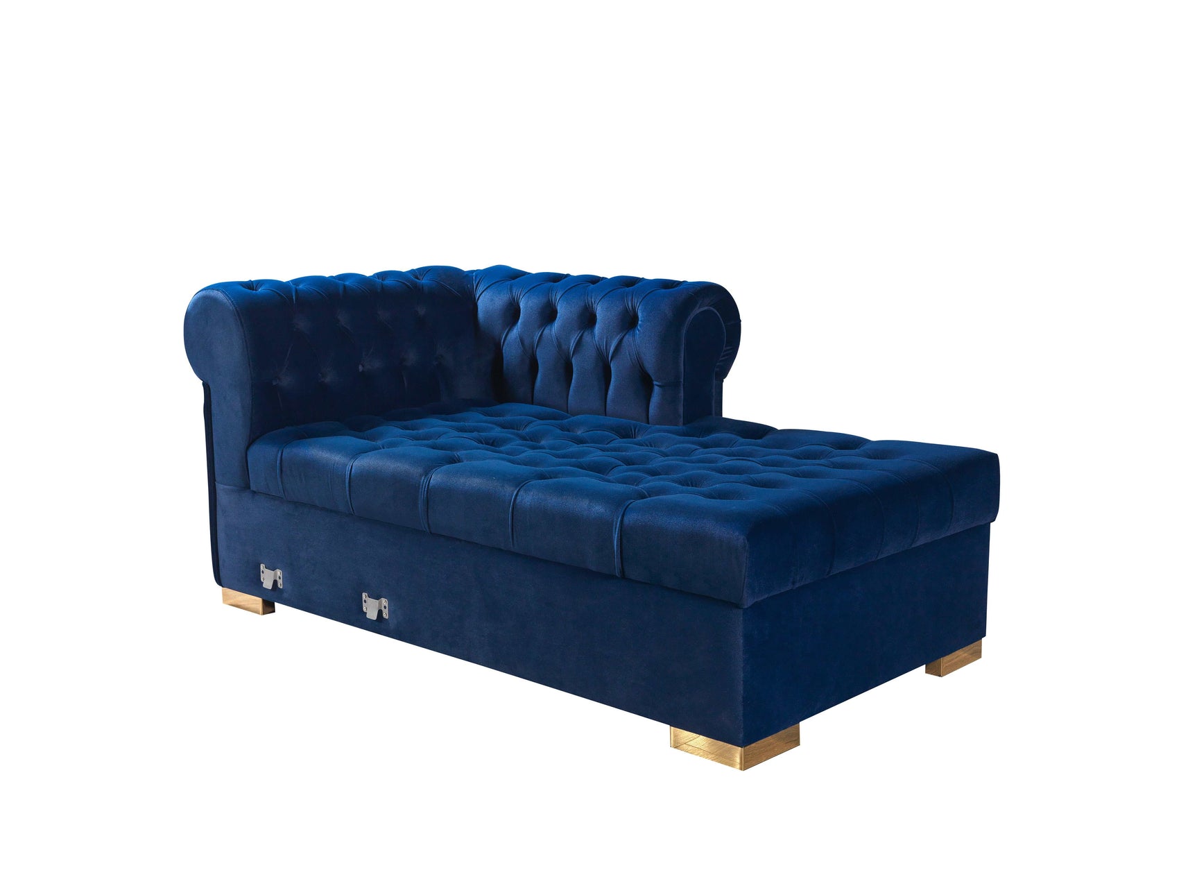 Eleanor Navy Velvet Double Chaise Sectional Sofa - Ornate Home